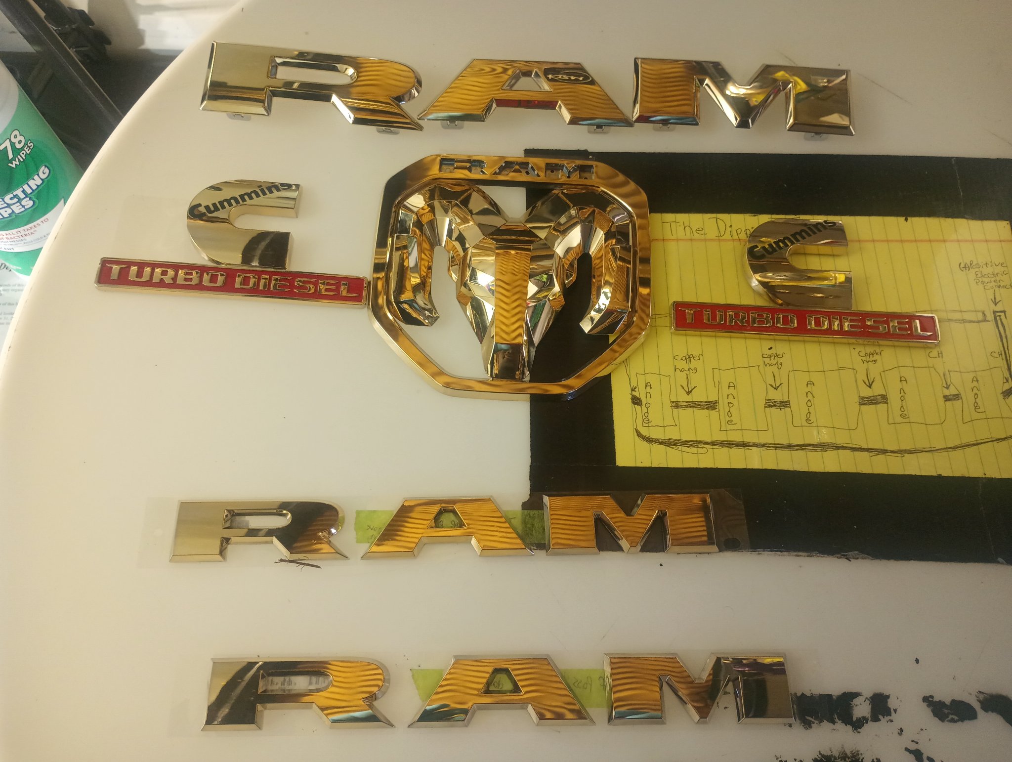 ChromeKarats gold plating work — Gold RAM Emblem Full Set