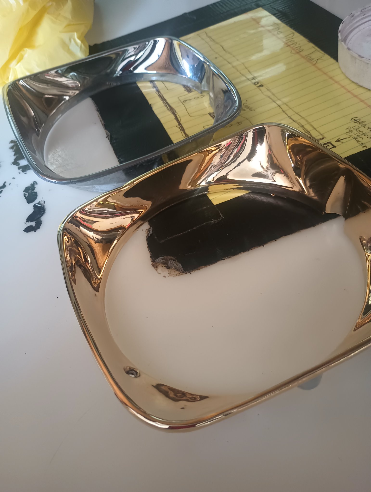ChromeKarats gold plating work — Headlight Bezel — Chrome to Gold