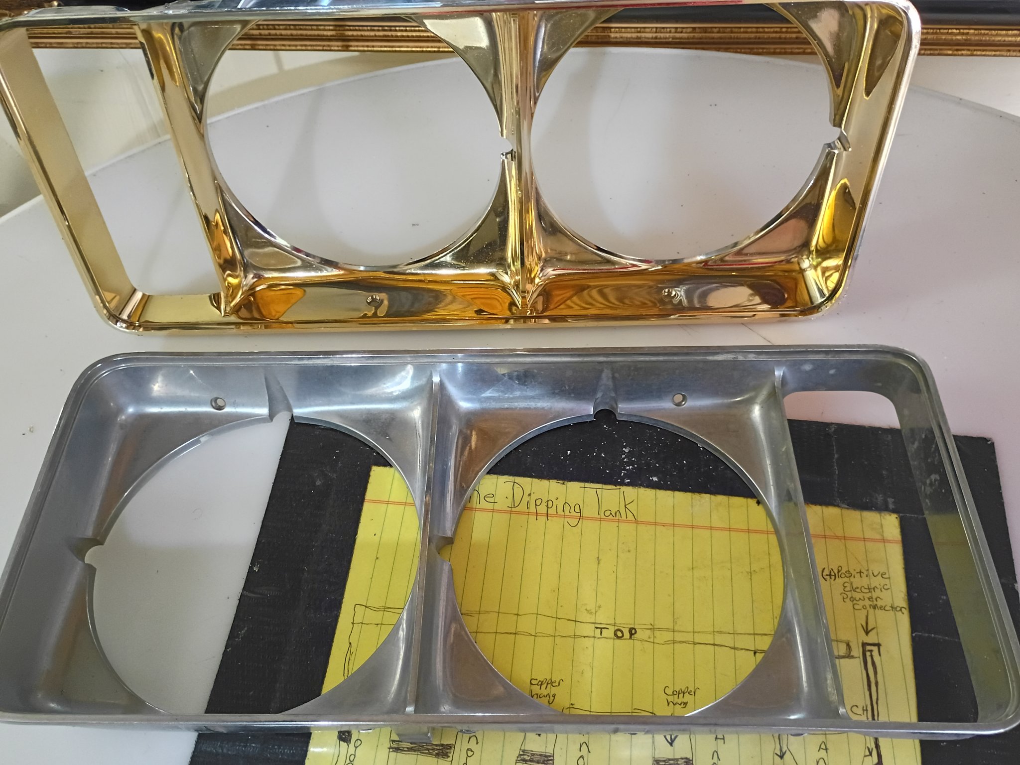 ChromeKarats gold plating work — Gold Headlight Bezels